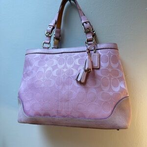 Coach Pink Signature Tote Bag
